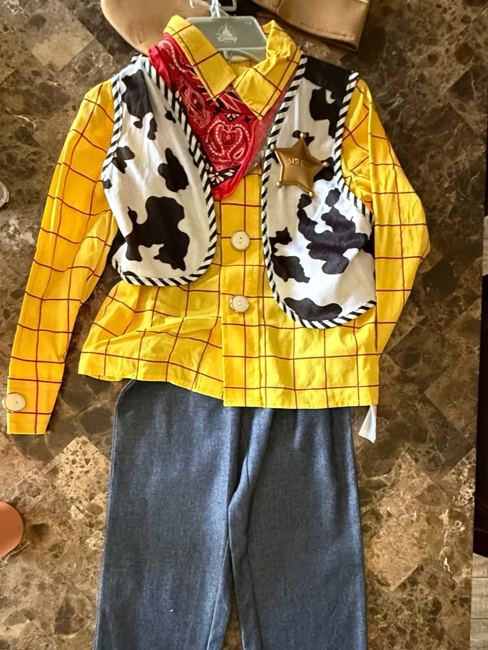Disney Woody Costume Jacket and Pants Set - Yellow, Red, Black, White, Blue